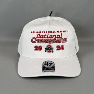 Ohio State Buckeyes 2024 National Champions '47 Hitch Hat Men White Snapback New